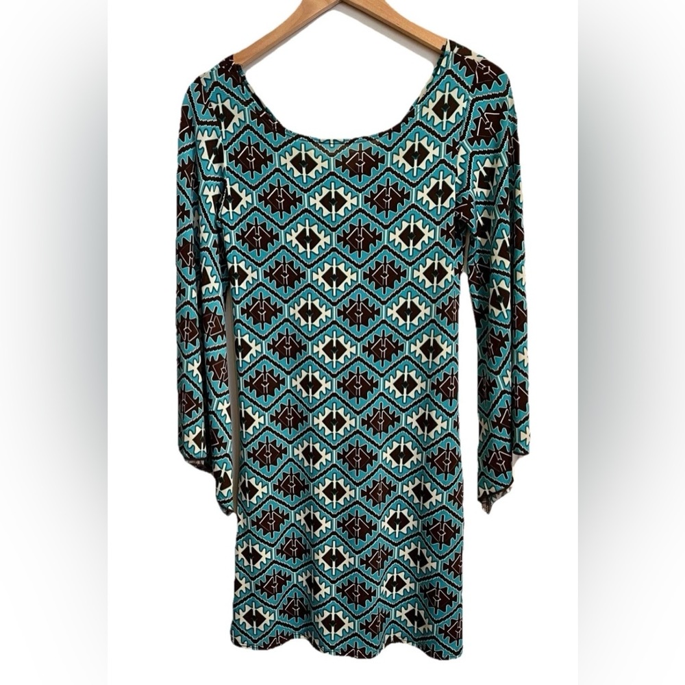✨ STAR VIXEN Retro Dress Turquoise & Dark Brown